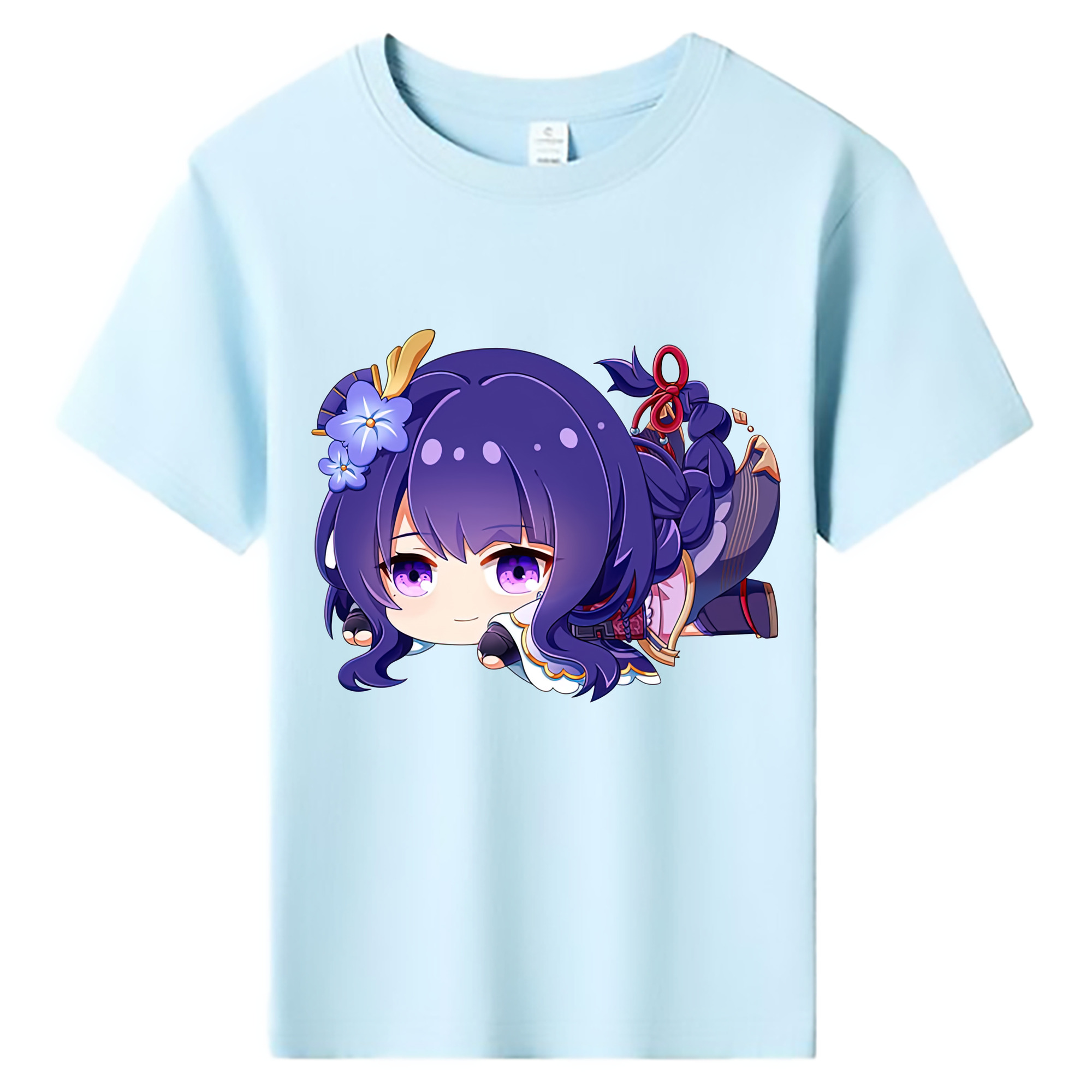 げんし神 雷電将軍 らいでんしょうぐん genshin Raiden Shogun 綿100％キッズTシャツ（フロントプリント）